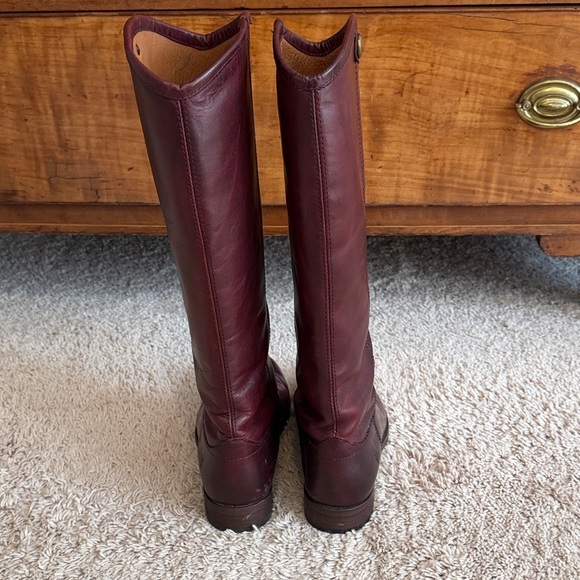 Frye Women's Heeled Boots in Burgundy - Picture 5 of 7